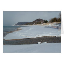 Playa del invierno tarjetón