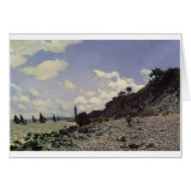 Playa en Honfleur, 1864 (aceite en lona) Tarjeta