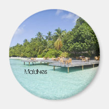 Playa hermosa en Maldivas Imanes Para Frigoríficos