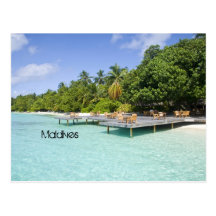 Playa hermosa en Maldivas Tarjetas Postales