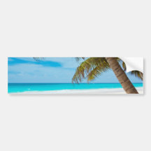 Playa tropical del paraíso etiqueta de parachoque