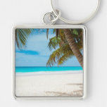 Playa tropical del paraíso llaveros personalizados