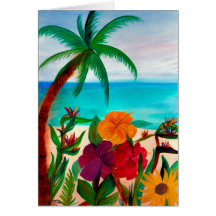 Playa tropical tarjetas