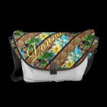 Playa y flores hawaianas bolsas messenger