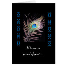 Pluma del Graduación-Pavo real Felicitación