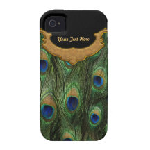 Pluma del pavo real - compañero del caso vibe iPhone 4 fundas
