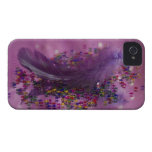 Pluma púrpura de Fairys iPhone 4 Case-Mate Coberturas