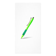 Pluma verde tarjetas fotográficas 