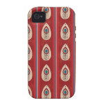 Plumas abstractas del pavo real vibe iPhone 4 carcasas