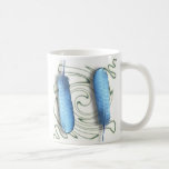 Plumas azules tazas de café