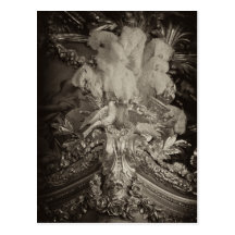 Plumas de la avestruz, cama de Marie Antonieta Postales