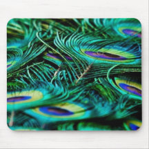Plumas del pavo real alfombrilla de raton