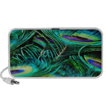 Plumas del pavo real mini altavoces