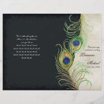 Plumas del pavo real - negro, casando programa tarjetas publicitarias