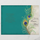 Plumas del pavo real - trullo, casando programa flyer personalizado