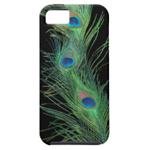 Plumas verdes con negro iPhone 5 coberturas