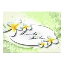 Plumeria elegante del vintage de la invitación del