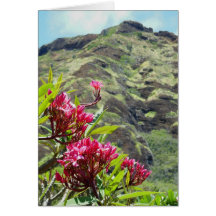 Plumeria en el cráter de Koko, Hawaii Felicitación