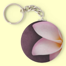 Plumeria en rosa llaveros