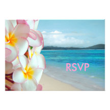 Plumeria/playa/tropical del rosa del rsvp de PixDe Comunicados