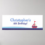 Poca bandera personalizada velero del cumpleaños impresiones