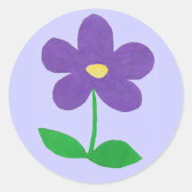 Poca flor púrpura pegatinas  