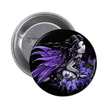 "Poco" botón violeta azul de la hada de la maripos Pins