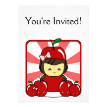 Poco chica de Kawaii Apple con las manzanas Anuncios