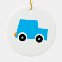 Poco coche azul ornamento de reyes magos
