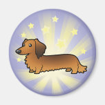 Poco Dachshund de la estrella (de pelo largo) Imanes Para Frigoríficos