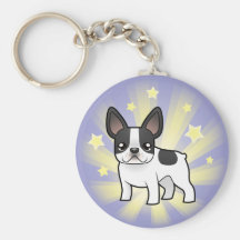 Poco dogo francés de la estrella llaveros