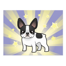 Poco dogo francés de la estrella tarjeta postal