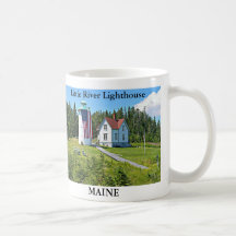 Poco faro del río, taza de Maine