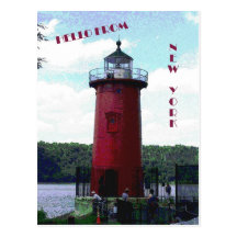 Poco faro rojo tarjetas postales