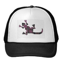poco lagarto rosado del gekko del tartán gorro de camionero