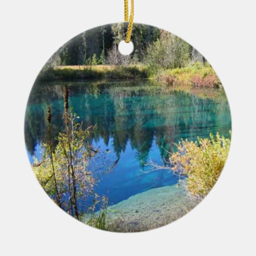 Poco lago crater adornos de navidad