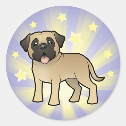 Poco mastín/Bullmastiff de la estrella Pegatinas Redondas