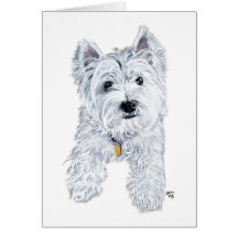 Poco Westie curioso Felicitacion