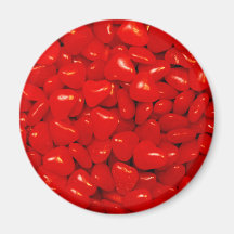 Pocos caramelos rojos del corazón imanes para frigoríficos