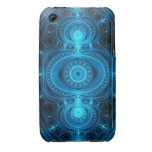 Poder azul, fractal abstracto iPhone 3 Case-Mate protector