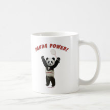 Poder de la panda del bádminton taza