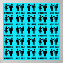 Poder divertido del chica de las azules turquesas  poster