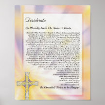 Poema de los DESIDERÁTUMS con la cruz del mosaico Impresiones