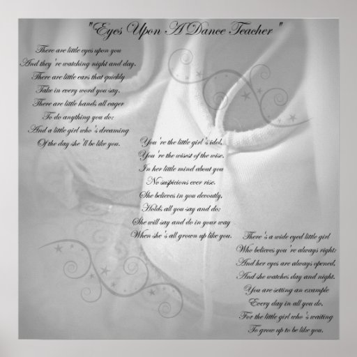 Dance Teacher Poem Dance Teacher Poem