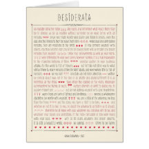 Poema inspirado de los desiderátums tarjeta