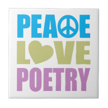 Poesía del amor de la paz azulejo ceramica
