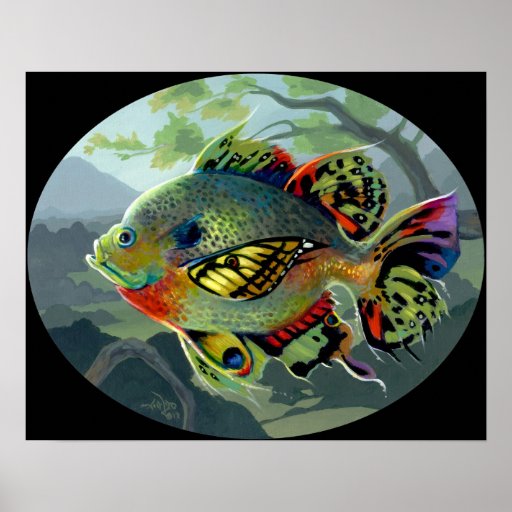 Poissons Volants:  Pez volador de la IMPRESIÓN del Posters