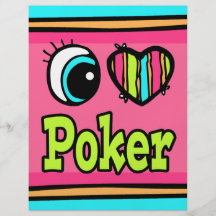 Póker brillante del amor del corazón I del ojo Tarjetas Informativas