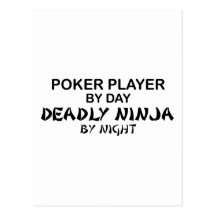 Póker Ninja mortal por noche Tarjeta Postal