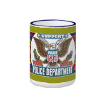 Policía local de la ayuda taza